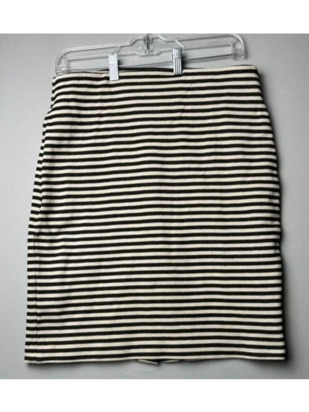 Talbots Women's Size 8 Black and White Striped Pencil Skirt Knit Career Office